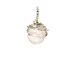 rose quartz round gem, sterling silver