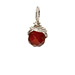 carnelian round gem, sterling silver