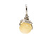 yellow jade round gem, sterling silver