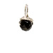 black onyx round gem, sterling silver