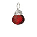 garnet briolette gem, sterling silver