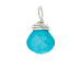 turquoise briolette gem, sterling silver