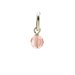 cherry quartz round faceted gem, sterling silver