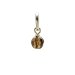 smoky quartz round faceted gem, sterling silver