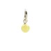yellow jade round faceted gem, sterling silver