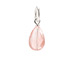 cherry quartz teardrop gem, sterling silver