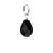 black onyx teardrop gem, sterling silver