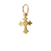 gothic cross charm, gold dipped