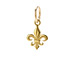 fleur de lis charm, gold dipped