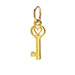 heart key charm, gold dipped