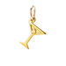 martini charm, gold dipped