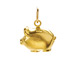 piggy bank charm, gold dipped