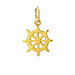 ship wheel charm, gold dipped