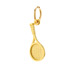 tennis racket charm, gold dipped