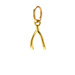 wishbone charm, gold dipped