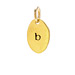 "B" charm, gold dipped