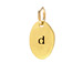 "D" charm, gold dipped