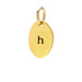 "H" charm, gold dipped