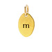 "M" charm, gold dipped