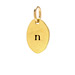 "N" charm, gold dipped