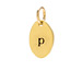 "P" charm, gold dipped