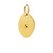 "S" charm, gold dipped