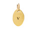 "V" charm, gold dipped