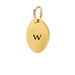 "W" charm, gold dipped