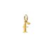 open f charm, gold dipped