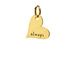 "always" heart charm, gold dipped