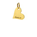 "dance" heart charm, gold dipped