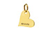 "mom" heart charm, gold dipped