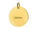 "I believe" charm, gold dipped
