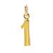 number "1" charm, gold dipped
