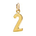 number "2" charm, gold dipped