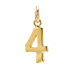 number "4" charm, gold dipped