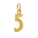 number "5" charm, gold dipped