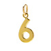 number "6" charm, gold dipped