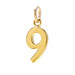 number "9" charm, gold dipped