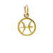 zodiac "pisces" charm, gold dipped