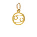 zodiac "cancer" charm, gold dipped