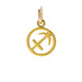 zodiac "sagittarius" charm, gold dipped