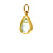 blue quartz pendant gem, gold dipped