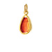 carnelian pendant gem, gold dipped