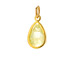green quartz pendant gem, gold dipped