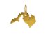 michigan w/upper peninsula charm, gold dipped