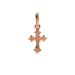 gothic cross charm, rose gold