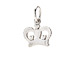 heart crown charm, sterling silver