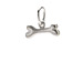 dog bone charm, sterling silver