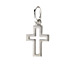 modern cross charm, sterling silver